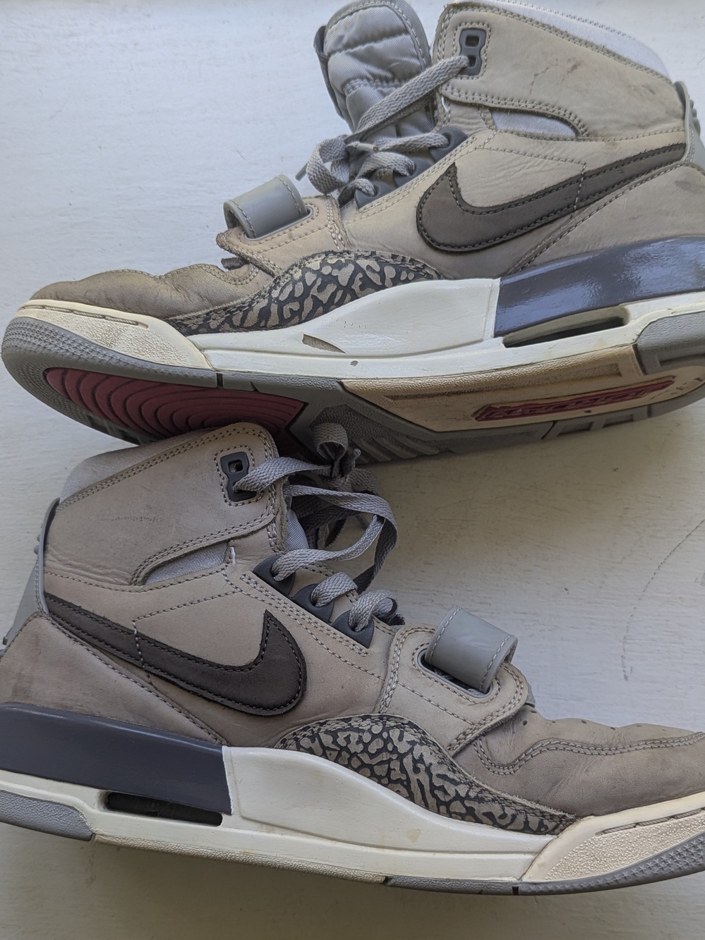 Nike Air Jordans Legacy 312 High-Top Sneakers Gray with Dark Gray Swoosh